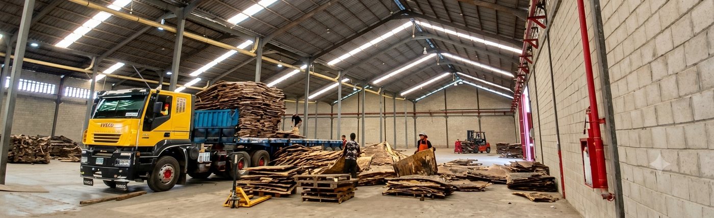 Every hide is handled and checked before it is pressed.